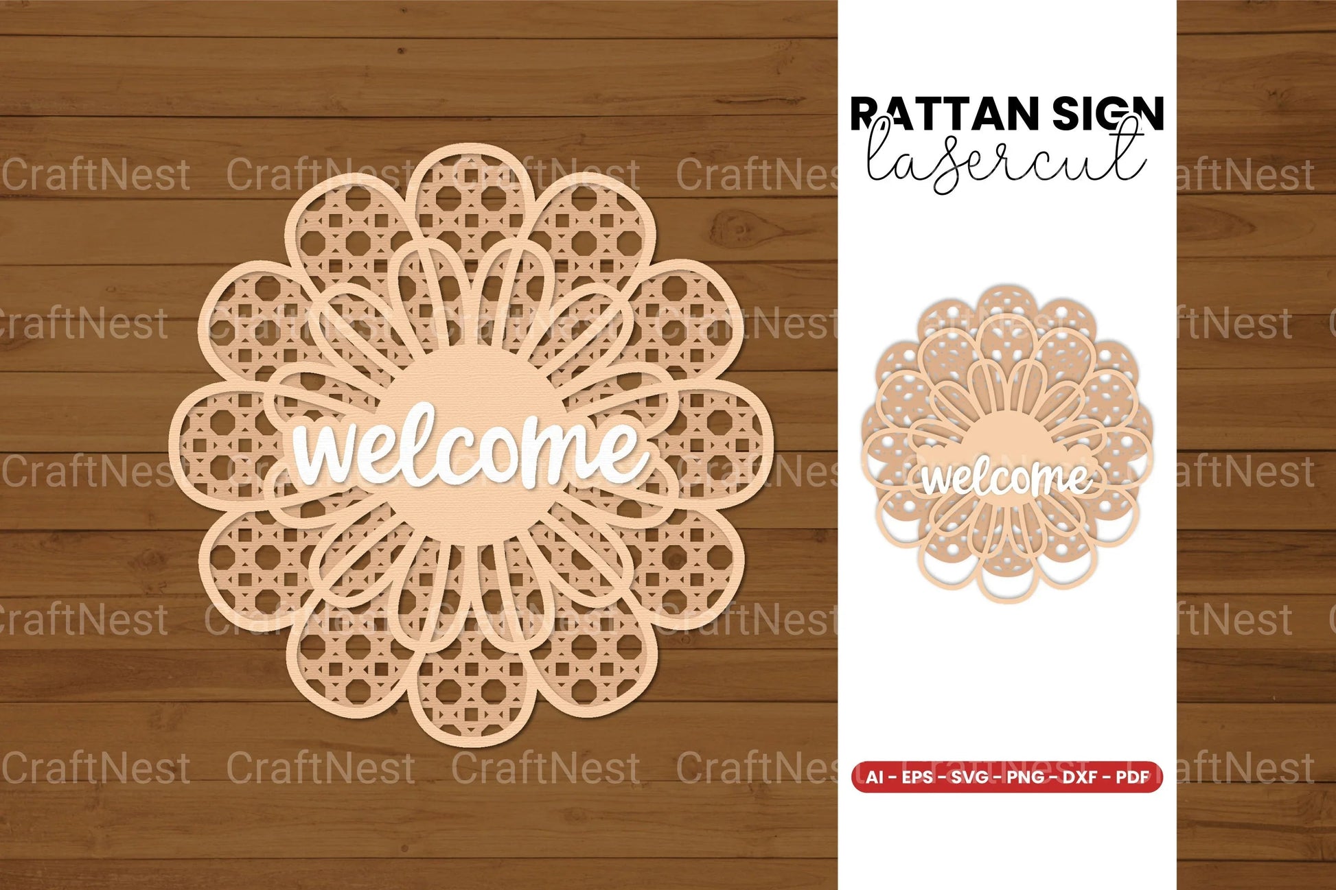 Rattan Sign Lasercut SVG Bundle - CraftNest - Digital Crafting and Art