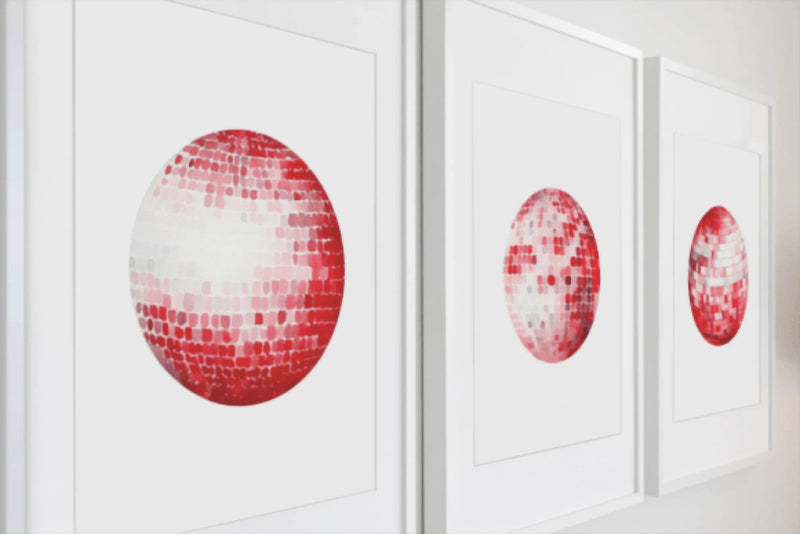 Vibrant Red Disco Balls Party Decor Clipart Bundle - CraftNest - Digital Crafting and Art