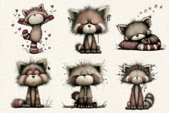 Red Panda Emotion Clipart Bundle - CraftNest - Digital Crafting and Art