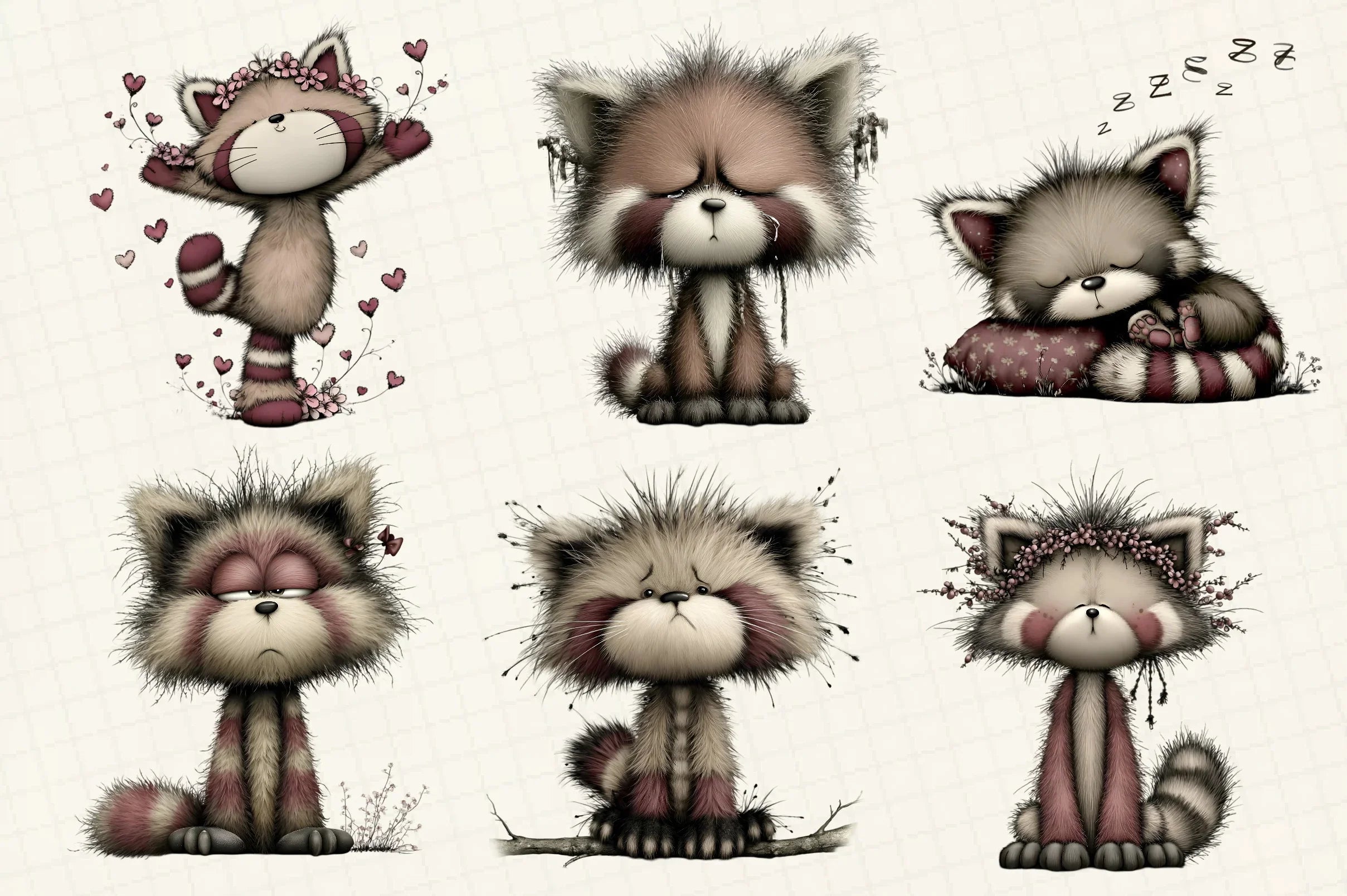 Red Panda Emotion Clipart Bundle - CraftNest - Digital Crafting and Art