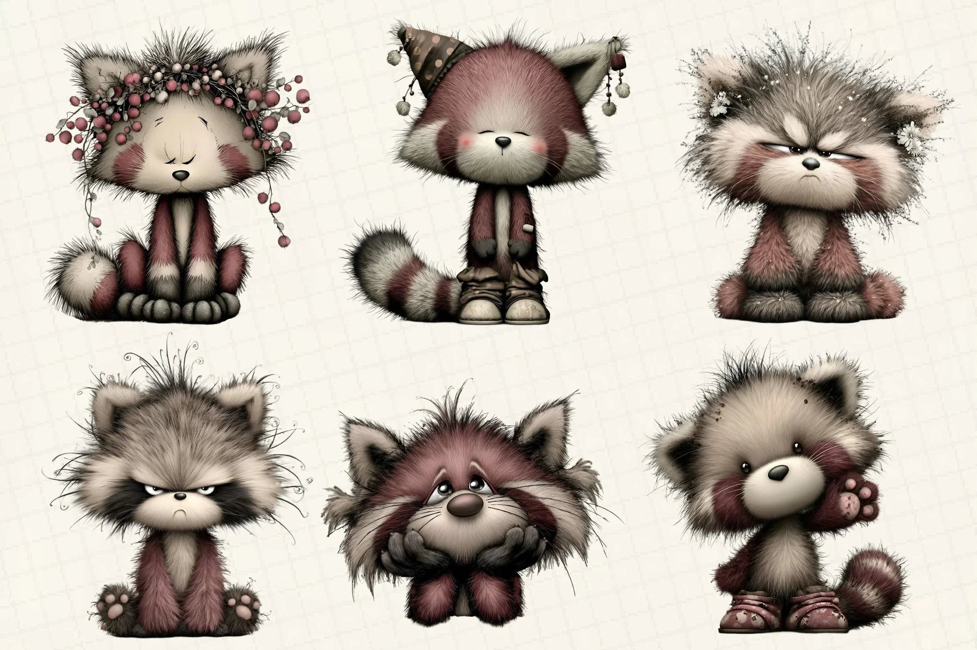 Red Panda Emotion Clipart Bundle - CraftNest - Digital Crafting and Art