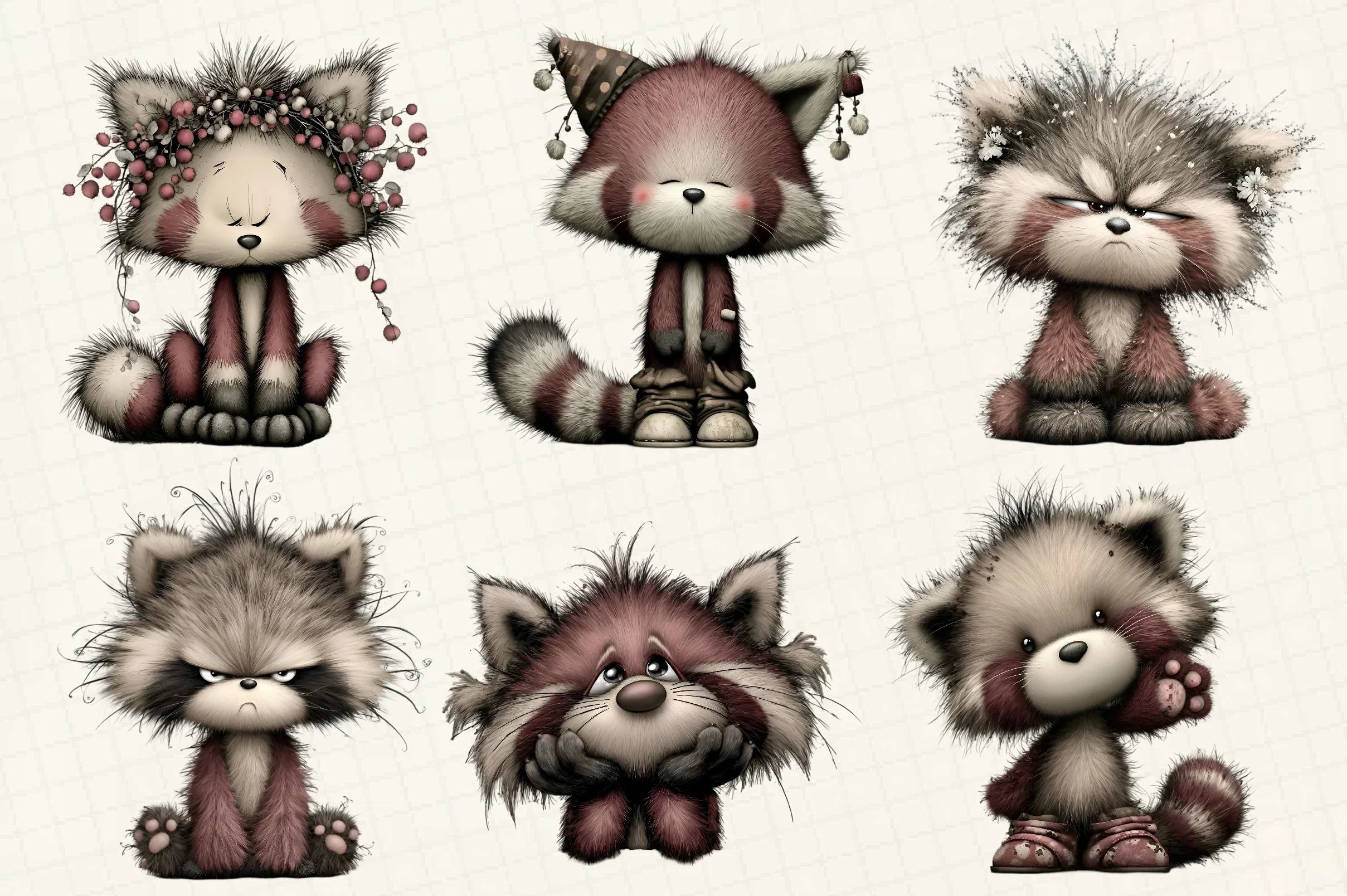 Red Panda Emotion Clipart Bundle - CraftNest - Digital Crafting and Art