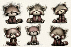 Red Panda Emotion Clipart Bundle - CraftNest - Digital Crafting and Art