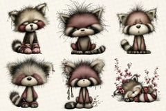 Red Panda Emotion Clipart Bundle - CraftNest - Digital Crafting and Art
