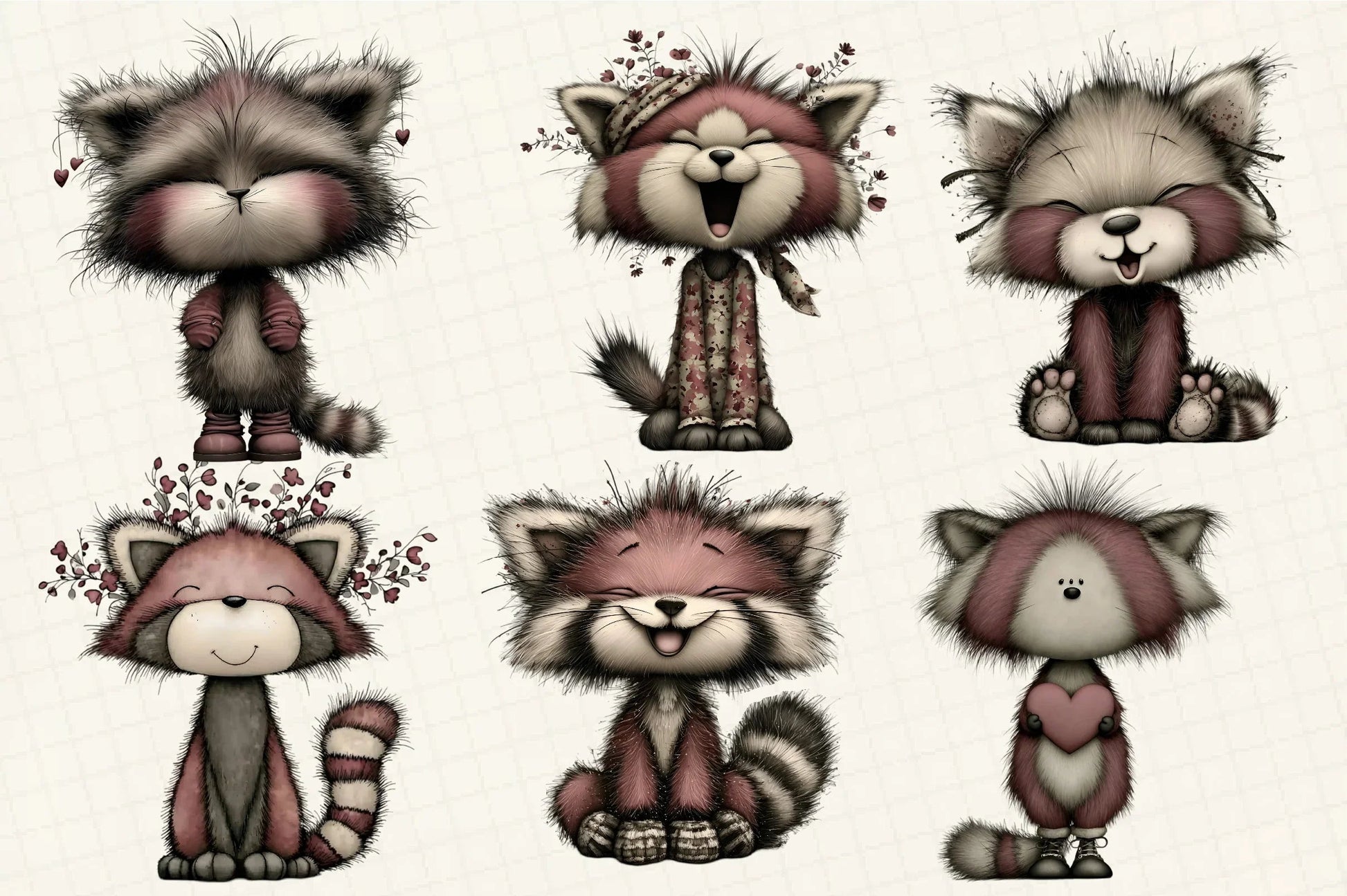 Red Panda Emotion Clipart Bundle - CraftNest - Digital Crafting and Art