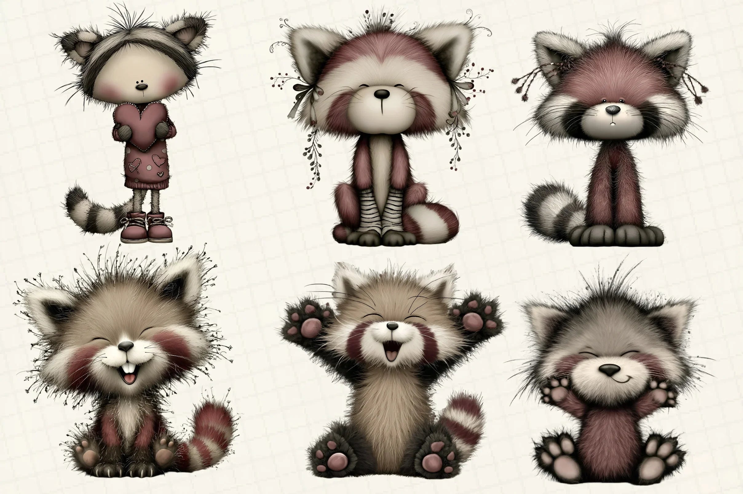 Red Panda Emotion Clipart Bundle - CraftNest - Digital Crafting and Art