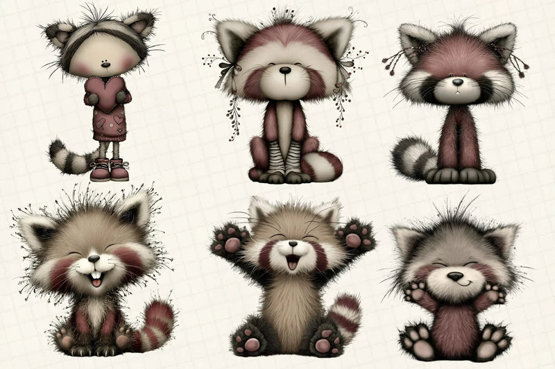Red Panda Emotion Clipart Bundle - CraftNest - Digital Crafting and Art