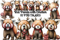 Red Panda Emotion Clipart Bundle - CraftNest - Digital Crafting and Art