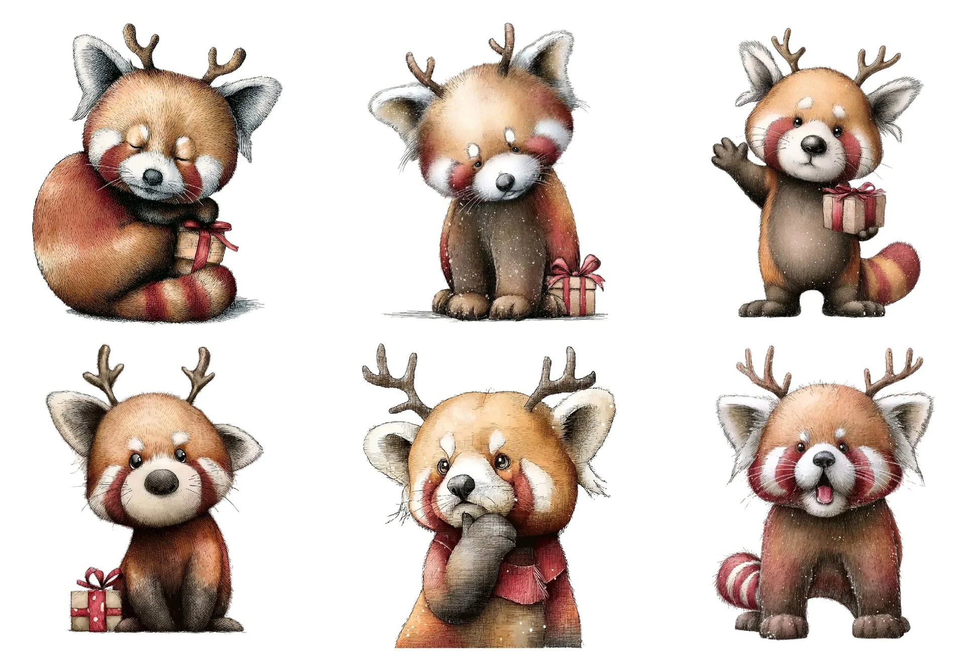 Red Panda Emotion Clipart Bundle - CraftNest - Digital Crafting and Art