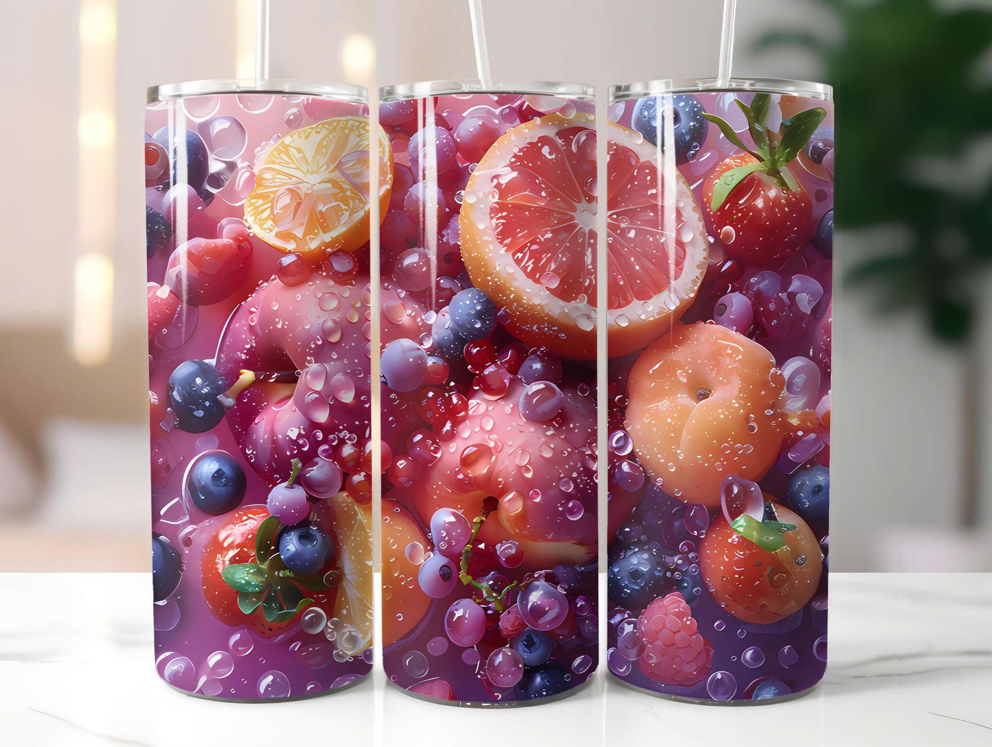 Red Fruit 2 Tumbler Wrap - CraftNest - Digital Crafting and Art