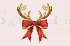 Reindeer Bow Christmas Coquette Clipart Bundle - CraftNest - Digital Crafting and Art
