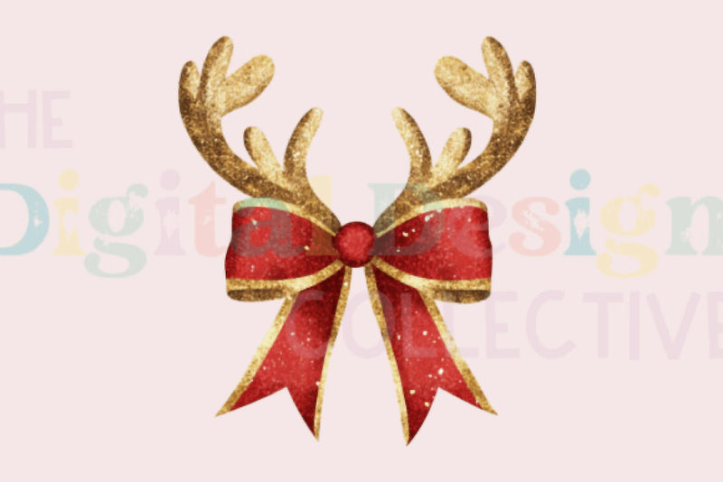 Reindeer Bow Christmas Coquette Clipart Bundle - CraftNest - Digital Crafting and Art