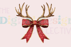 Charming Christmas Reindeer Bow Coquette Clipart Bundle - CraftNest - Digital Crafting and Art