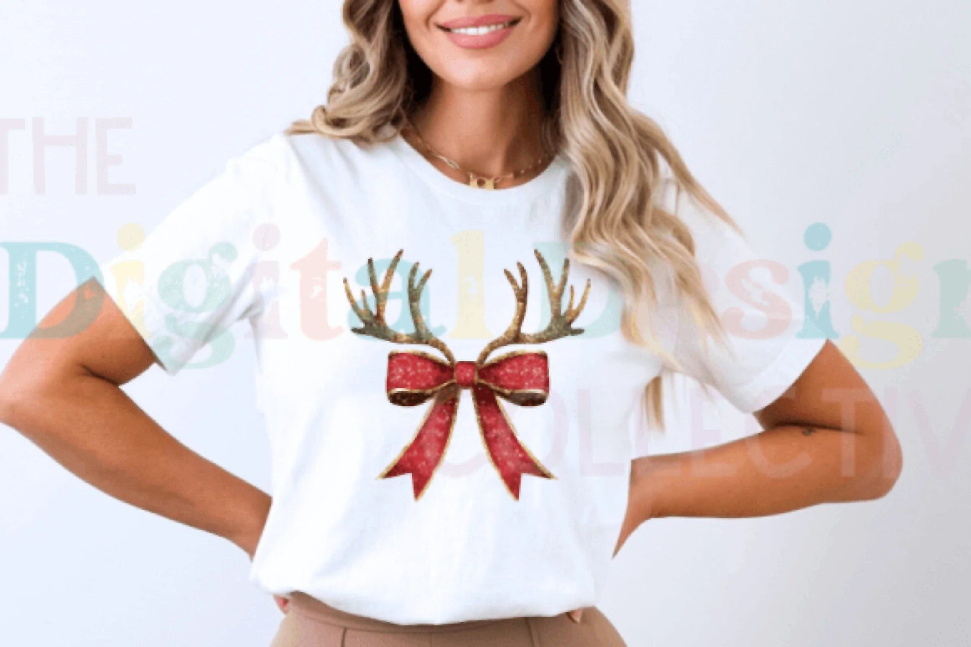 Charming Christmas Reindeer Bow Coquette Clipart Bundle - CraftNest - Digital Crafting and Art