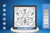 Reindeer Folk Art White Papercut Shadow Box SVG Bundle