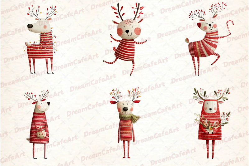 Reindeer Funny Christmas Clipart Bundle - CraftNest - Digital Crafting and Art