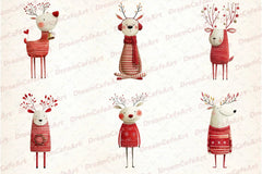 Reindeer Funny Christmas Clipart Bundle - CraftNest - Digital Crafting and Art
