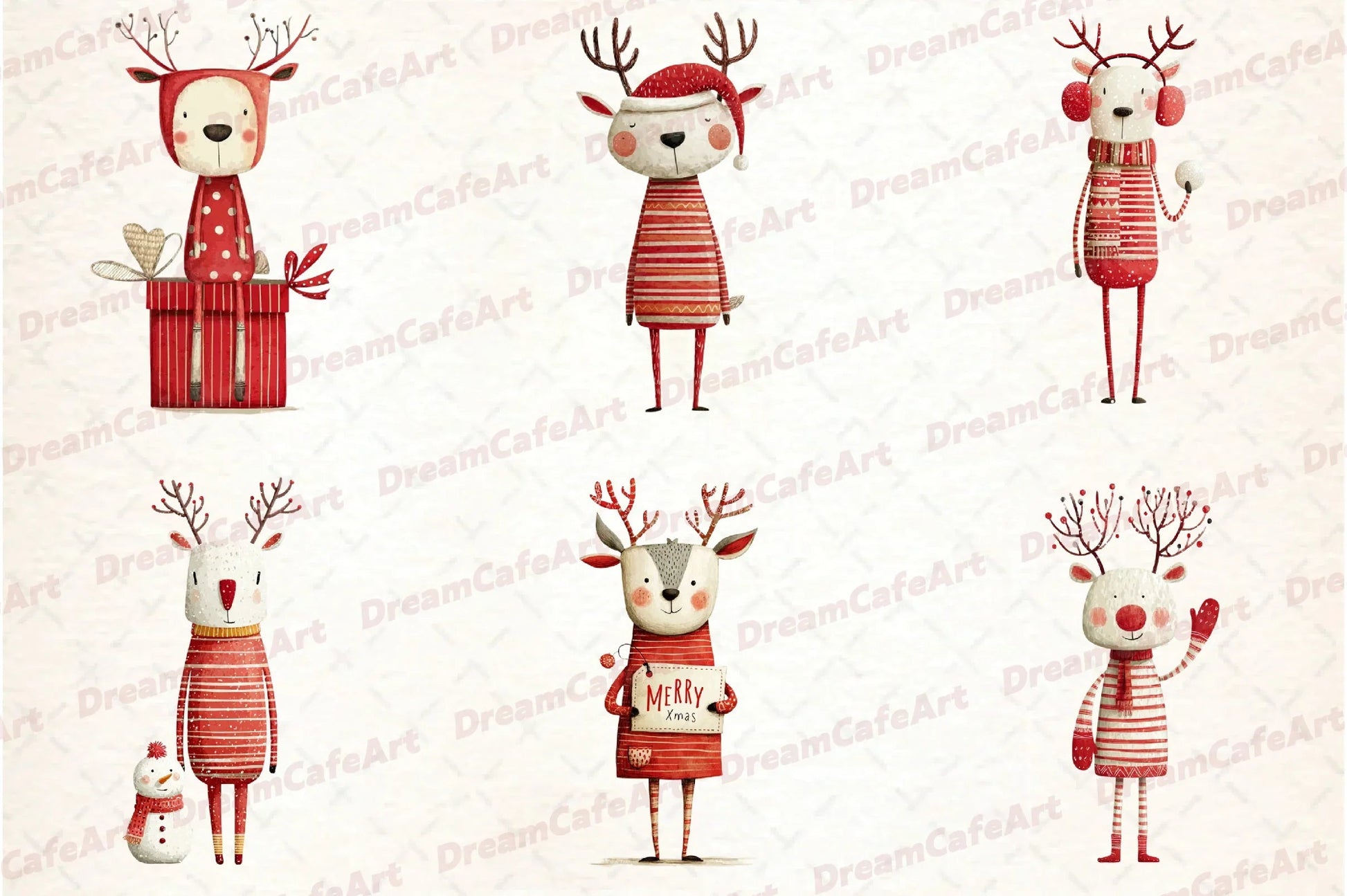 Reindeer Funny Christmas Clipart Bundle - CraftNest - Digital Crafting and Art