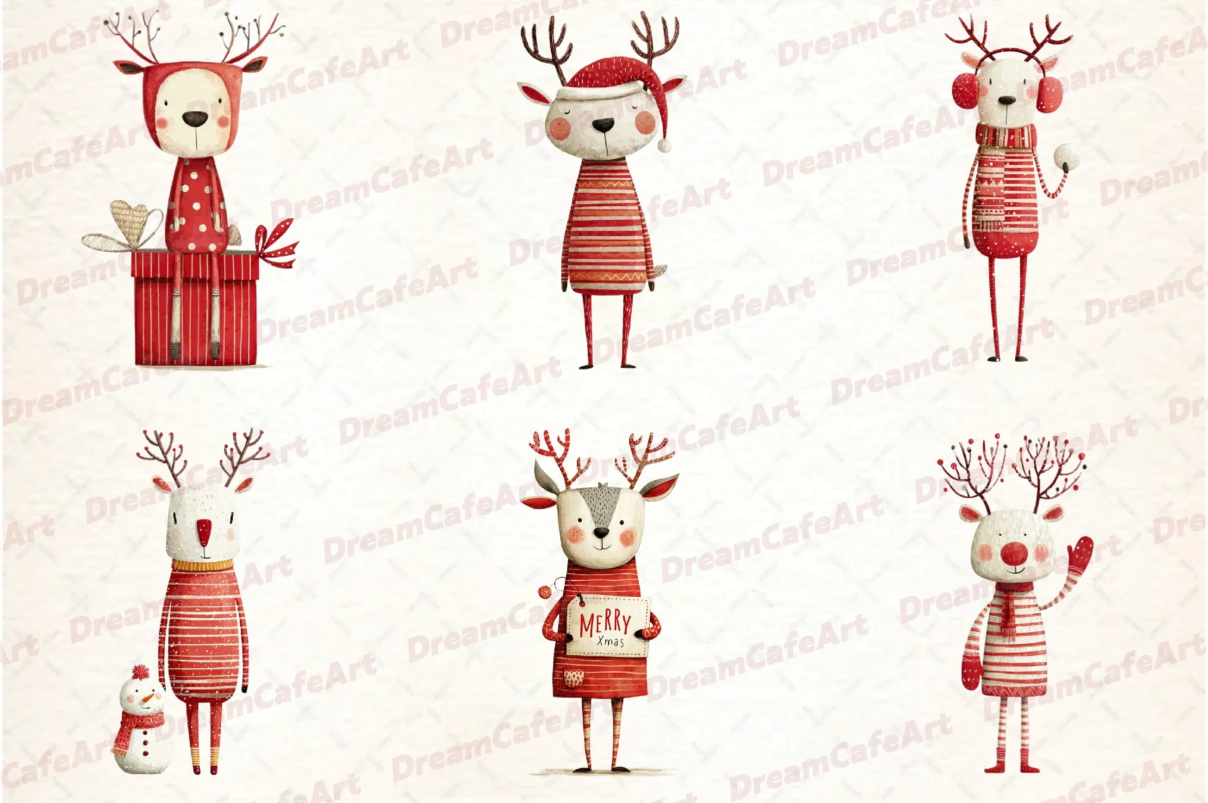 Reindeer Funny Christmas Clipart Bundle - CraftNest - Digital Crafting and Art