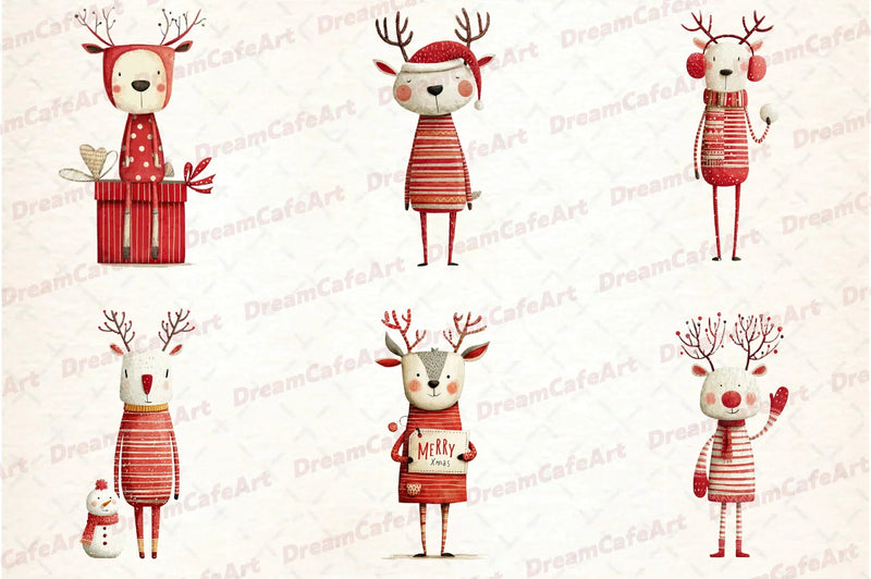 Reindeer Funny Christmas Clipart Bundle - CraftNest - Digital Crafting and Art
