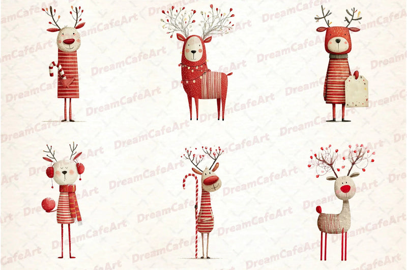 Reindeer Funny Christmas Clipart Bundle - CraftNest - Digital Crafting and Art