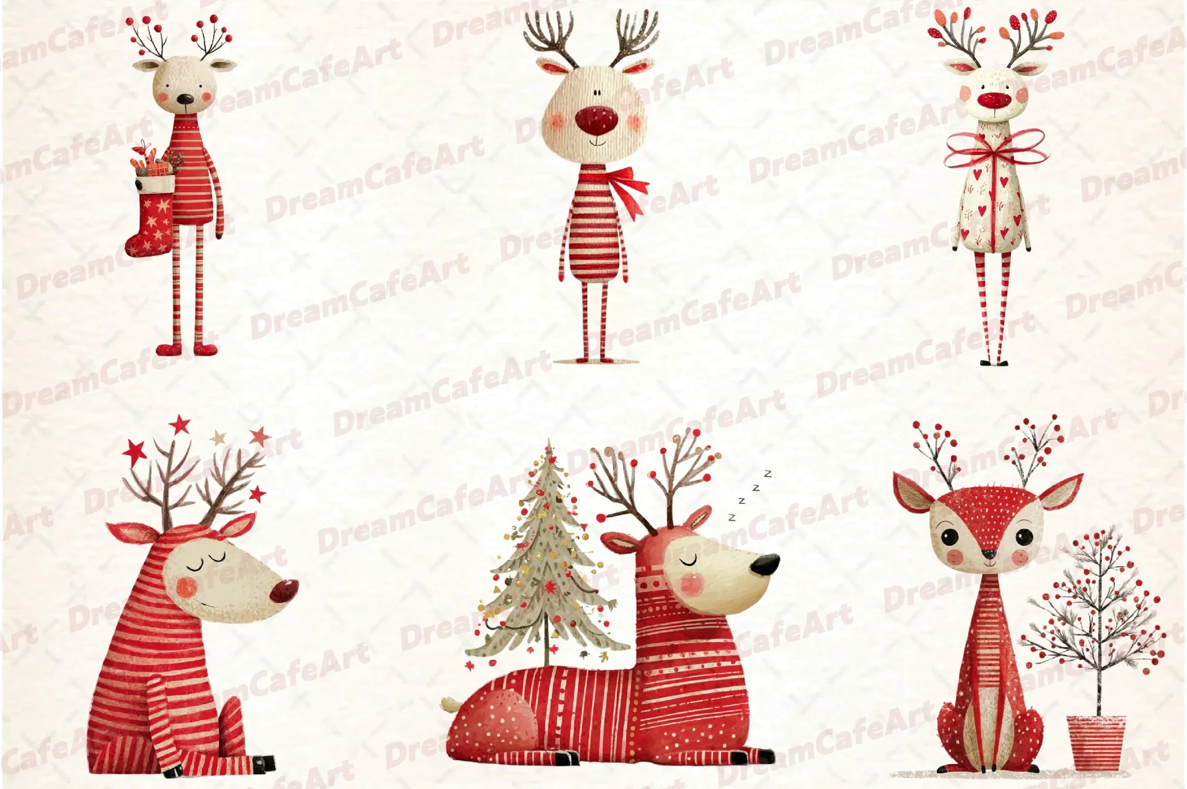 Reindeer Funny Christmas Clipart Bundle - CraftNest - Digital Crafting and Art