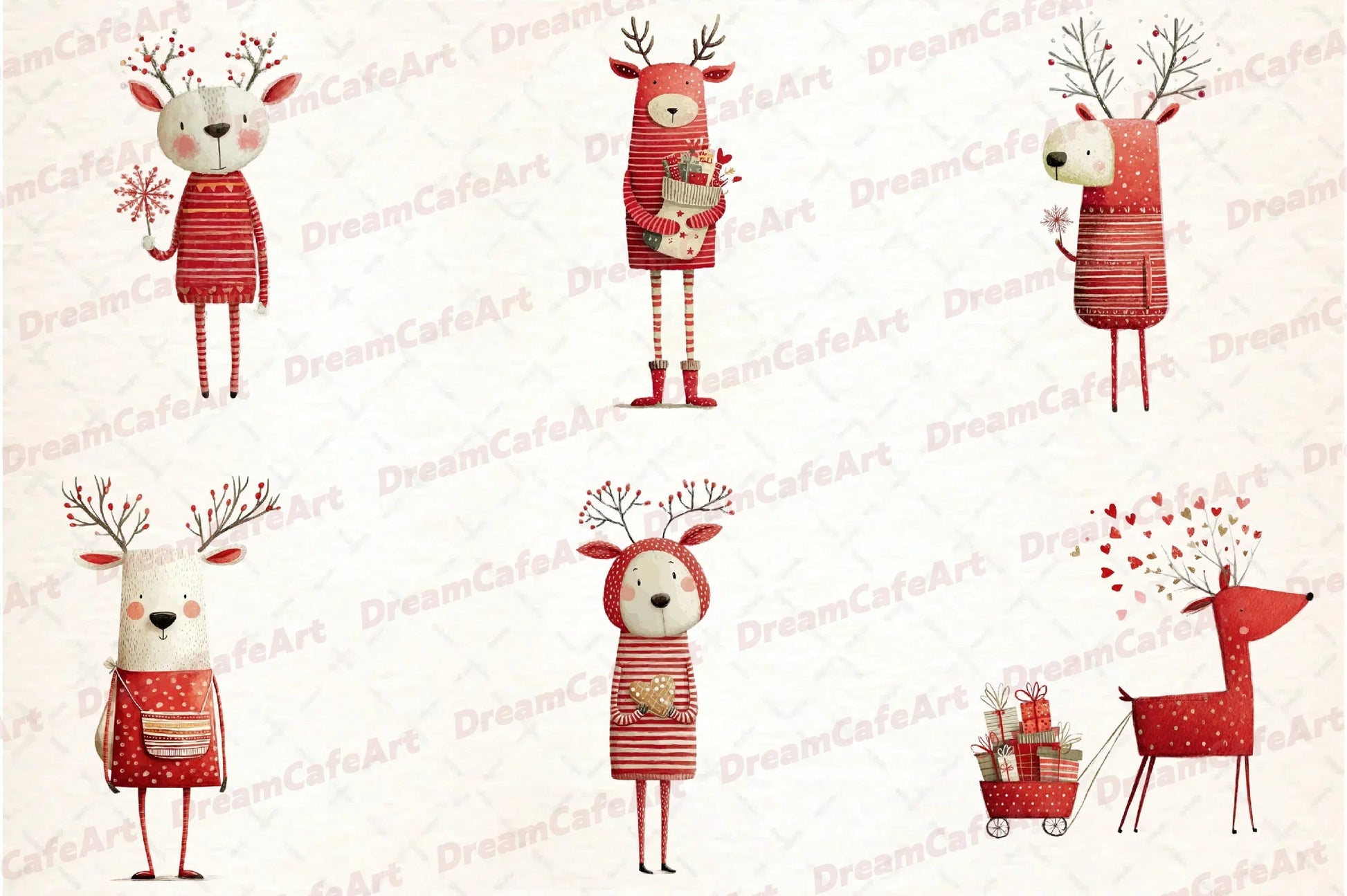 Reindeer Funny Christmas Clipart Bundle - CraftNest - Digital Crafting and Art