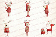 Reindeer Funny Christmas Clipart Bundle - CraftNest - Digital Crafting and Art