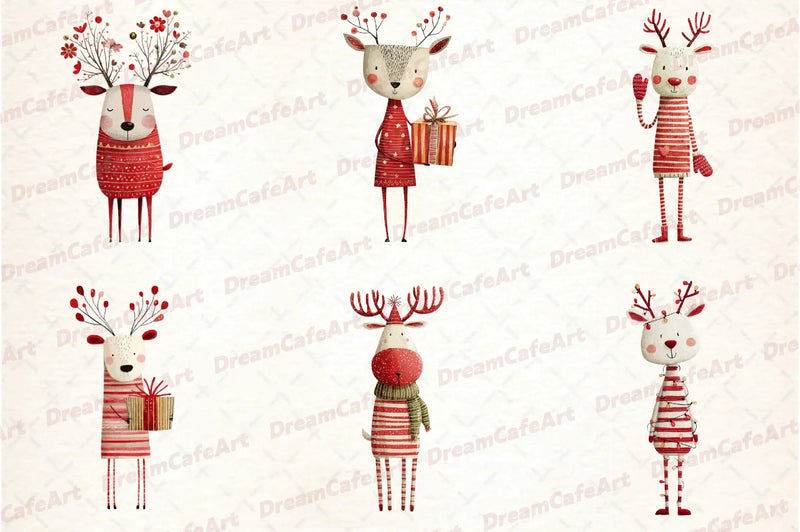 Reindeer Funny Christmas Clipart Bundle - CraftNest - Digital Crafting and Art