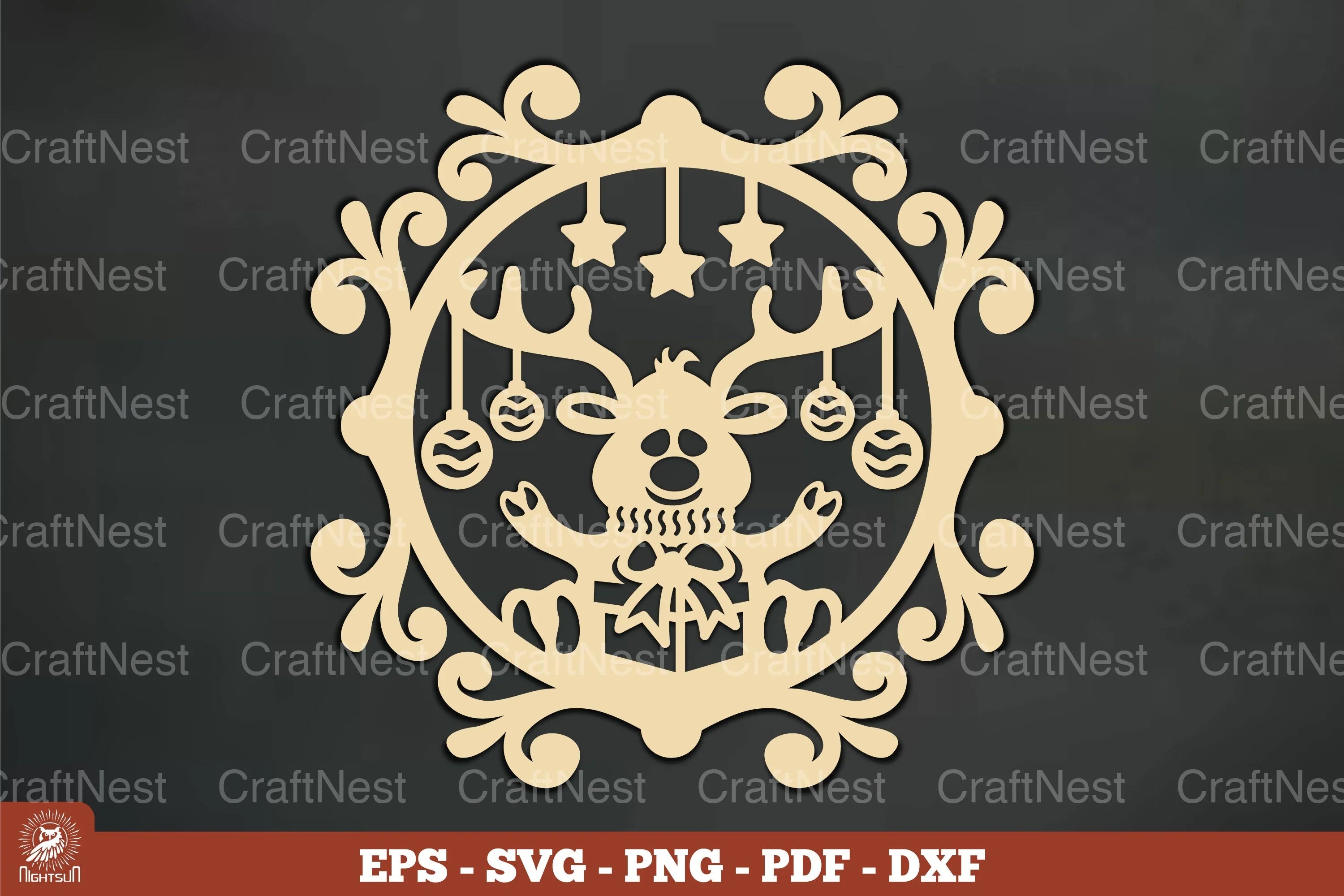Vintage Reindeer Ornament Clipart Bundle - CraftNest - Digital Crafting and Art