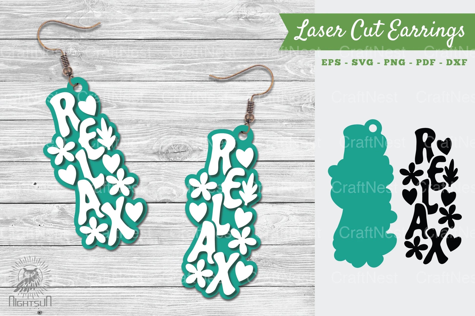 Relax Laser Cut Earrings SVG Bundle - CraftNest - Digital Crafting and Art