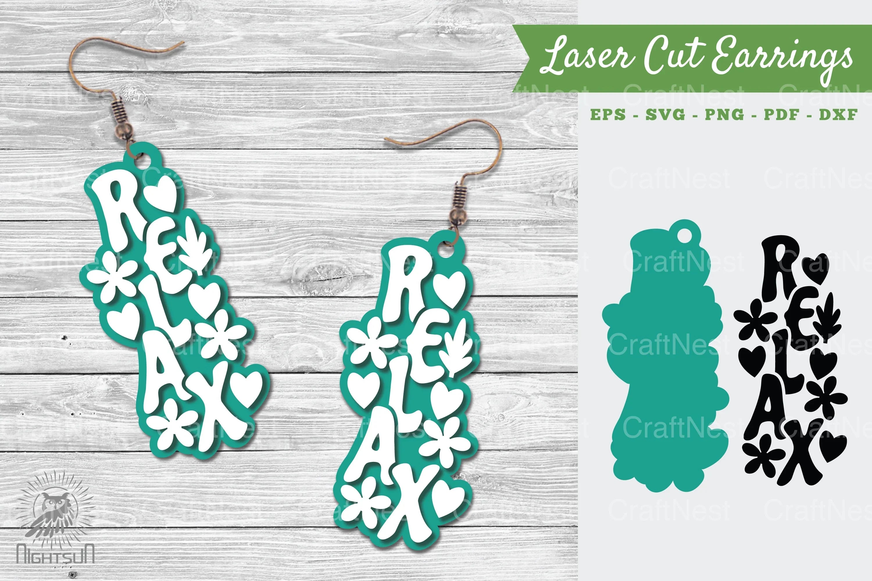 Relax Laser Cut Earrings SVG Bundle - CraftNest - Digital Crafting and Art