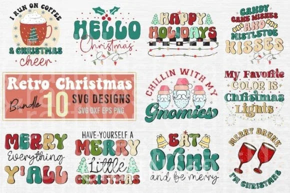 Retro Christmas SVG Bundle - CraftNest - Digital Crafting and Art