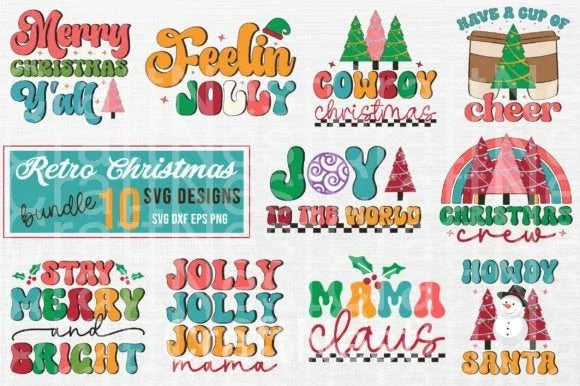 Retro Christmas SVG Bundle 2 - CraftNest - Digital Crafting and Art