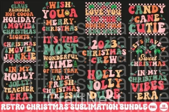 Retro Christmas Clipart Bundle 159 - CraftNest - Digital Crafting and Art