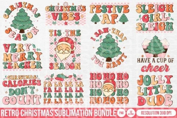 Retro Christmas Clipart Bundle 121 - CraftNest - Digital Crafting and Art