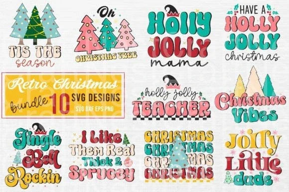 Retro Christmas SVG Bundle 3 - CraftNest - Digital Crafting and Art