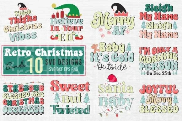 Retro Christmas Bundle 83 - CraftNest - Digital Crafting and Art