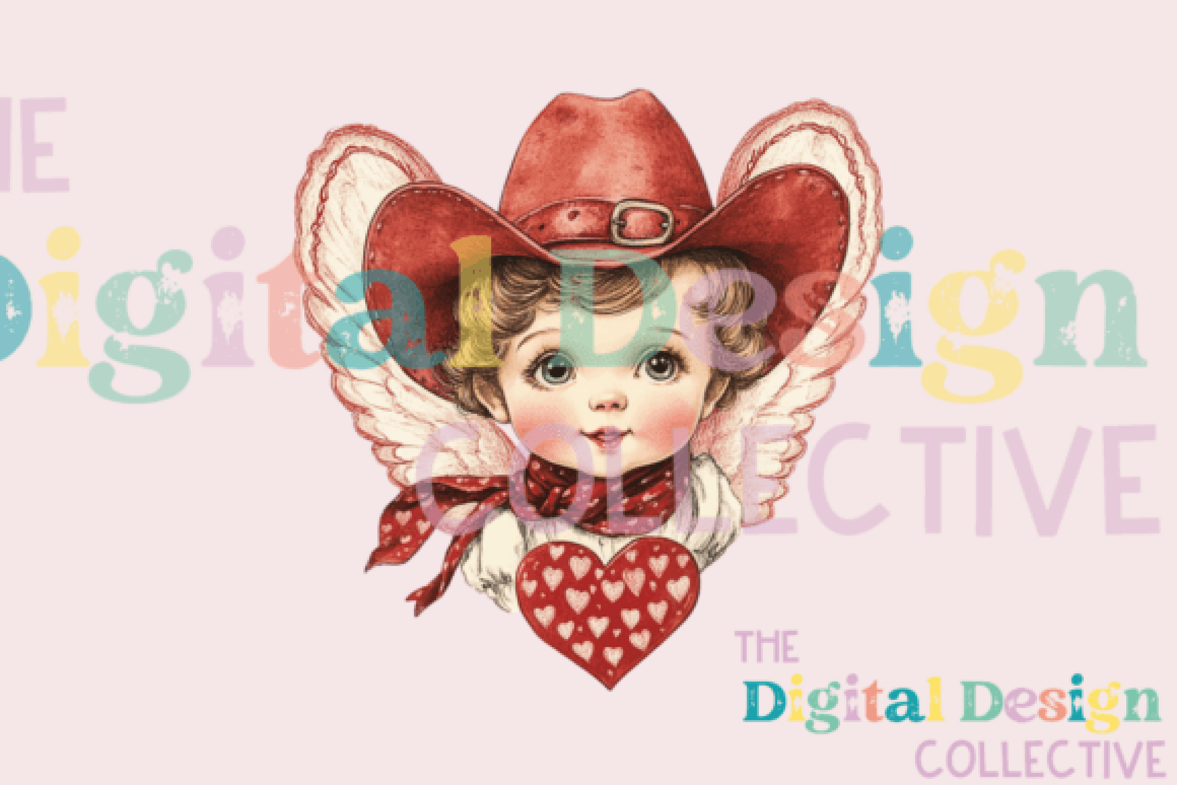 Vintage Cupid Valentine Card Design Clipart Bundle