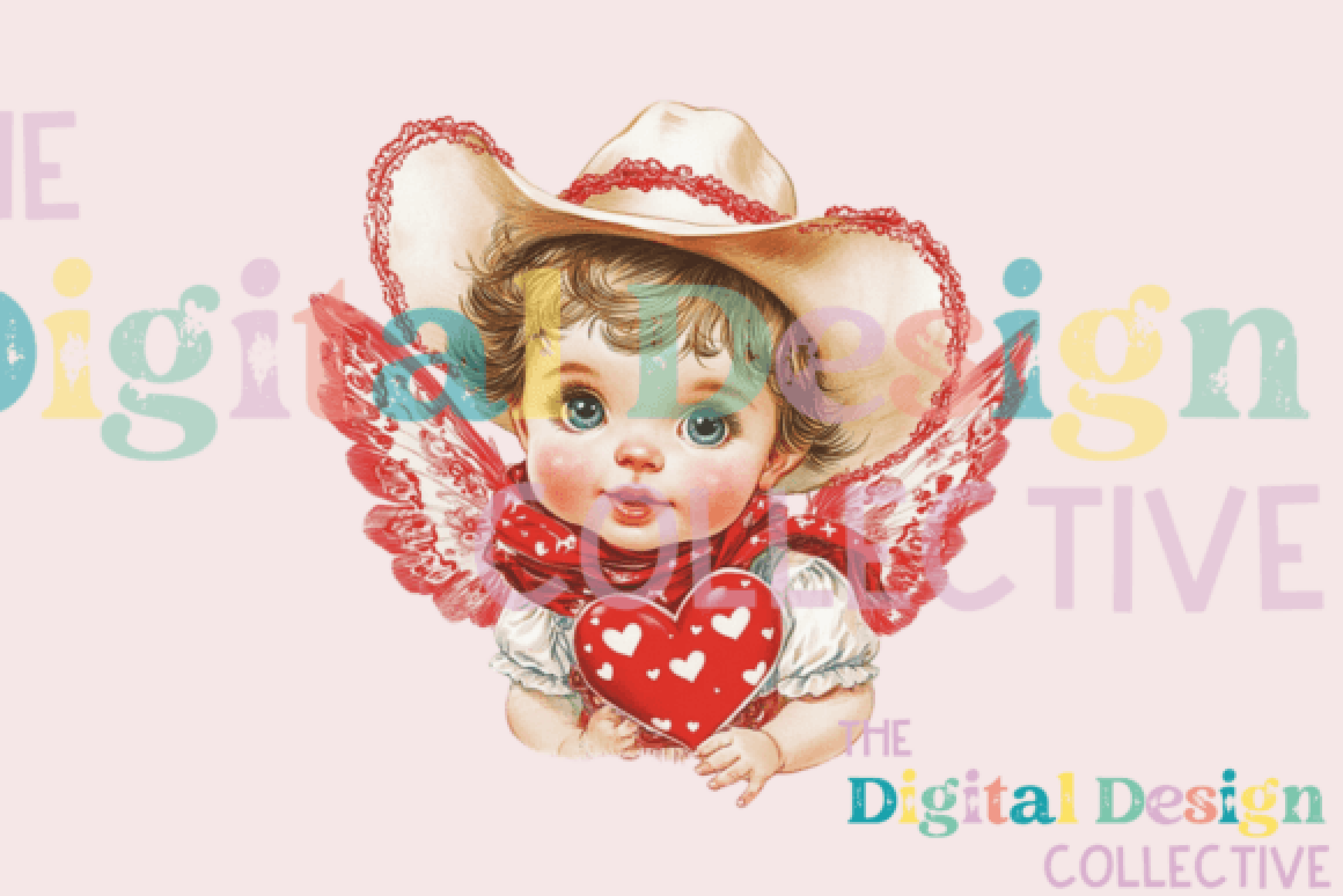 Vintage Cupid Valentine Card Design Clipart Bundle