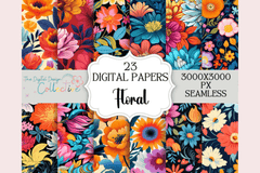 Retro Floral Seamless Digital Paper - CraftNest - Digital Crafting and Art