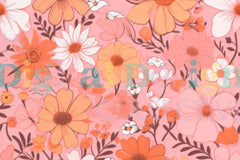 Retro Groovy Pink Flowers Seamless Digital Paper - CraftNest - Digital Crafting and Art