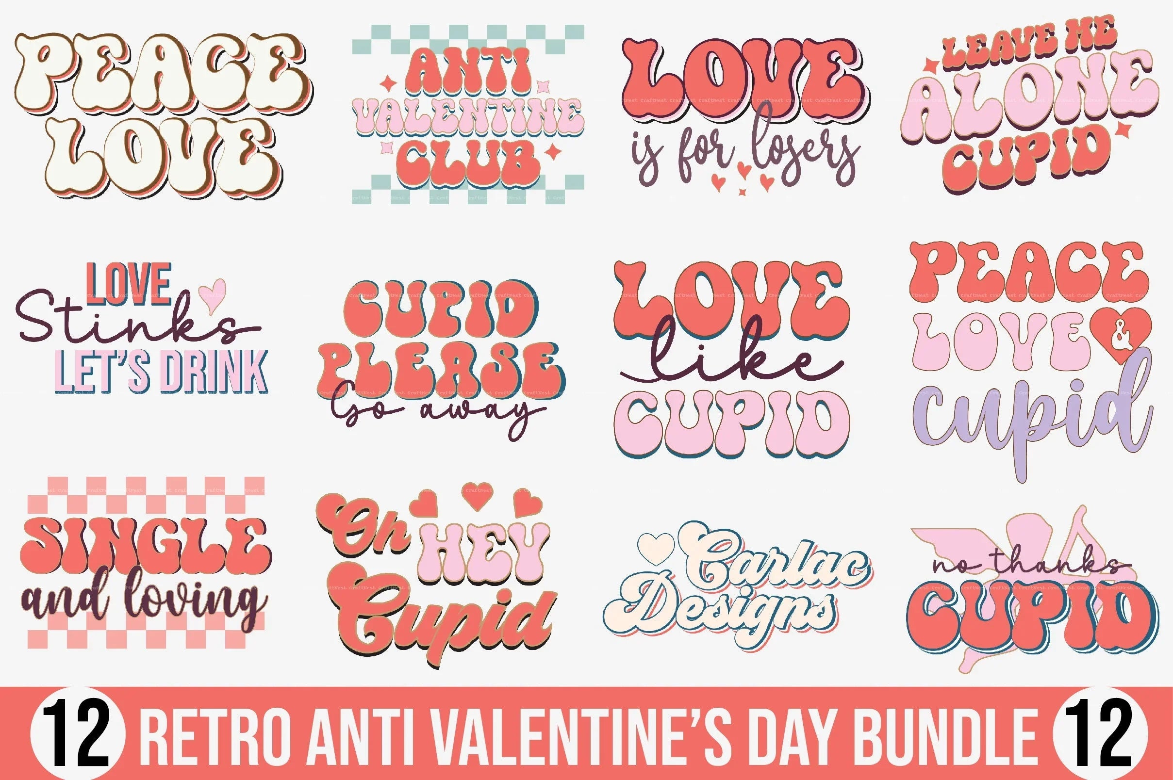 Retro Anti Valentine's Day SVG Bundle