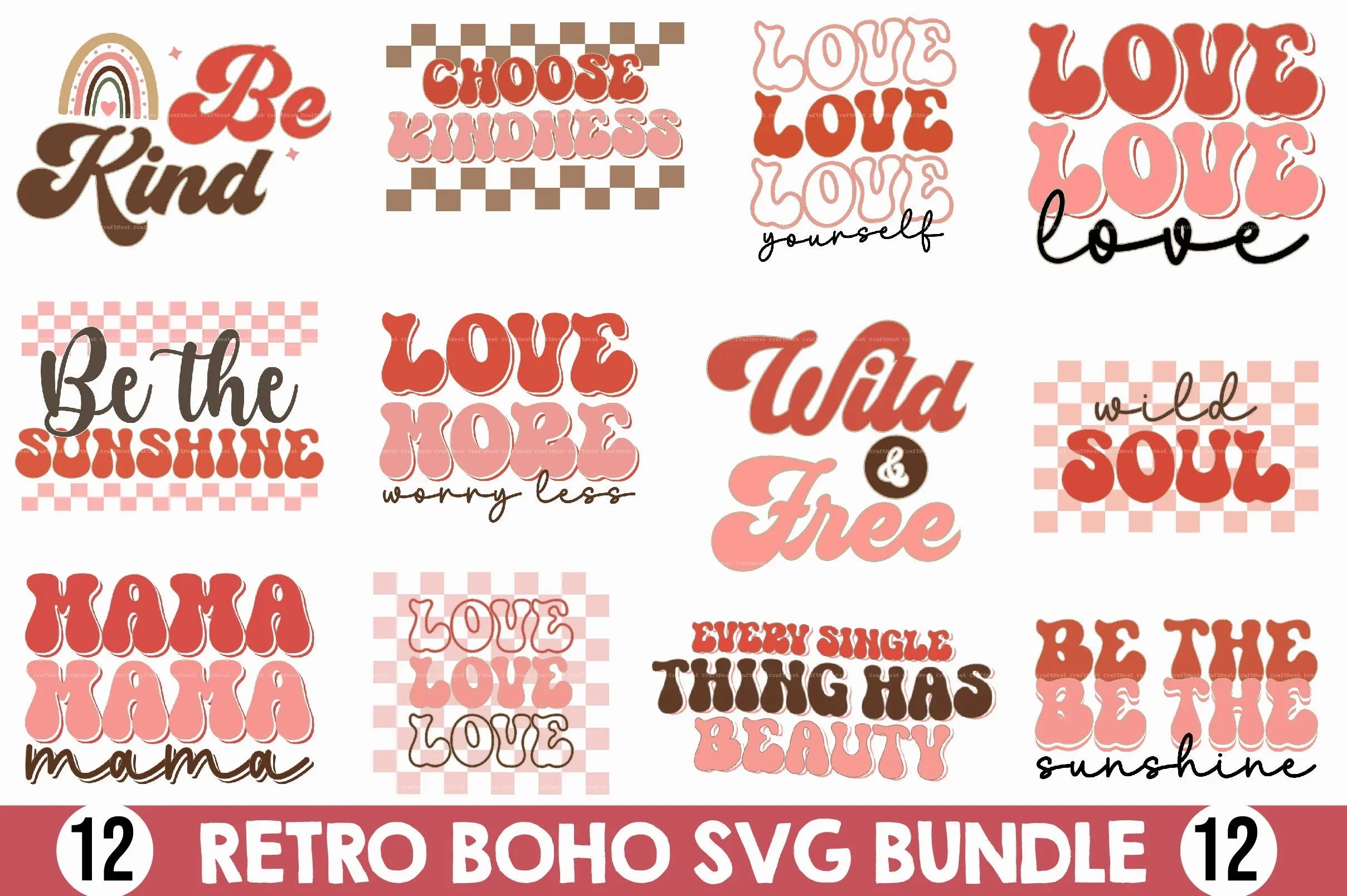 Retro Boho SVG Bundle