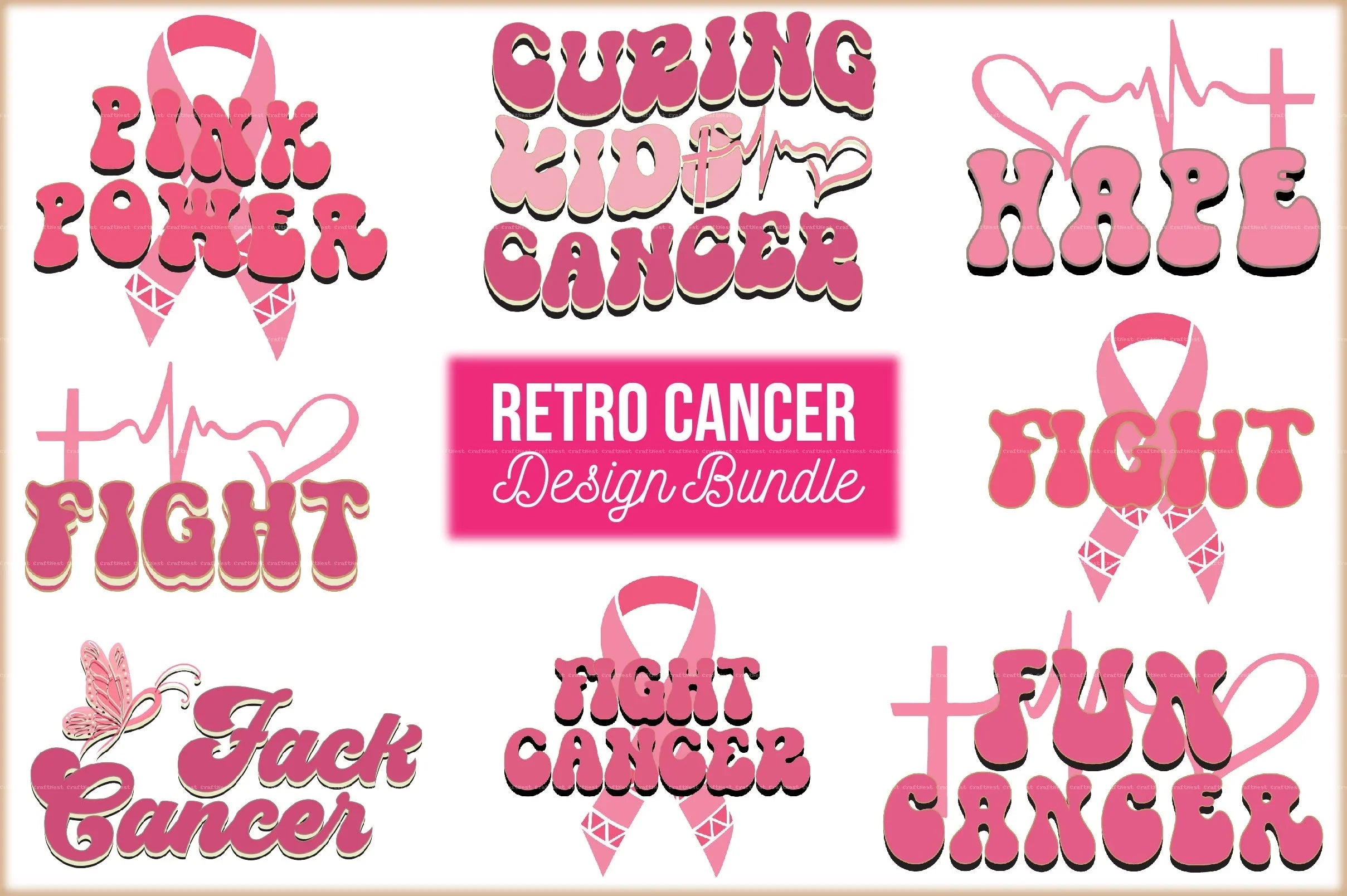Retro Cancer Design SVG Bundle