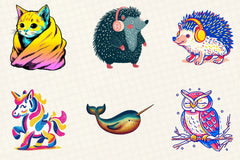 Retro Christmas Animal Clipart Bundle - CraftNest - Digital Crafting and Art