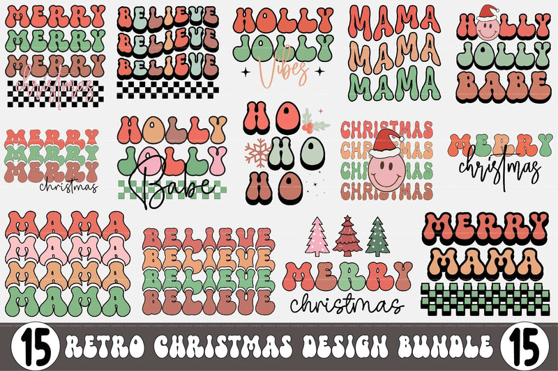 Retro Christmas Design SVG Bundle 2 - CraftNest - Digital Crafting and Art