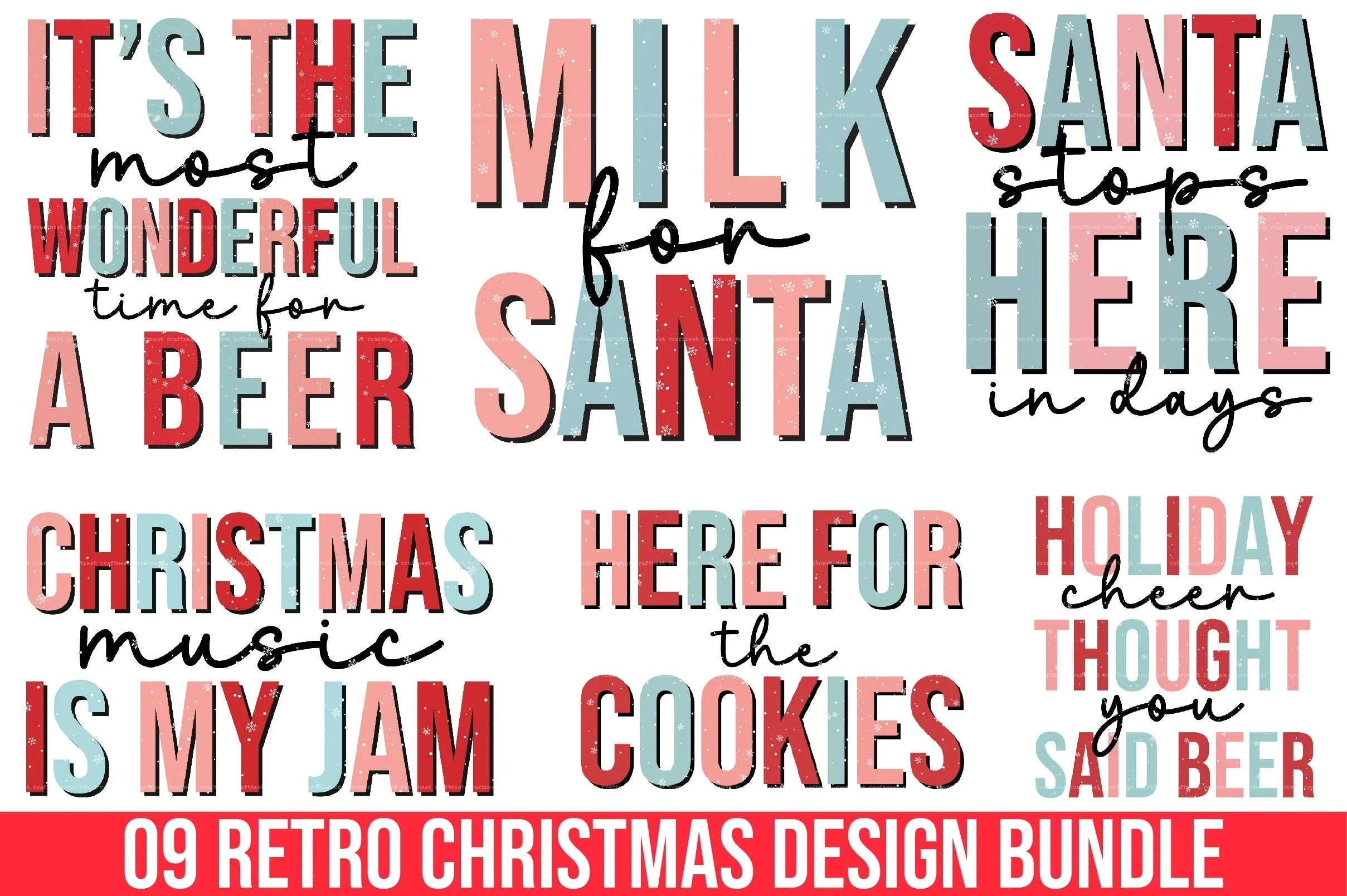 Retro Christmas Design SVG Bundle