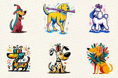 Retro Christmas Dog Clipart Bundle - CraftNest - Digital Crafting and Art