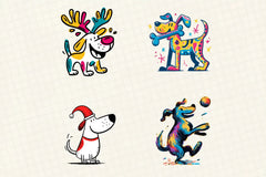 Retro Christmas Dog Clipart Bundle - CraftNest - Digital Crafting and Art